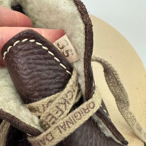 Duckfeet Women’s Grena Chocolate Brown Pebbled Leather Genuine Sherpa Lining Lac - Picture 3 of 10